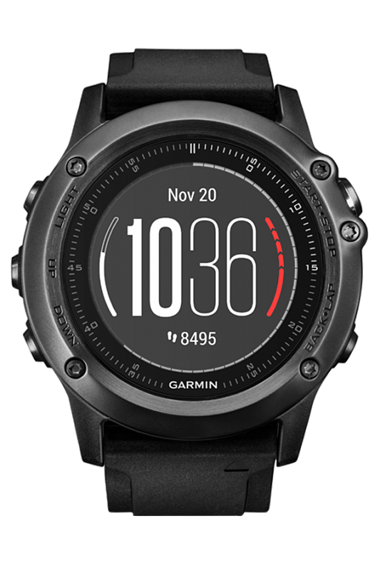 FENIX® 3 Sapphire HR с черным ремешком и встроенным пульсометром FENIX® 3 Sapphire HR с черным ремешком и встроенным пульсометром